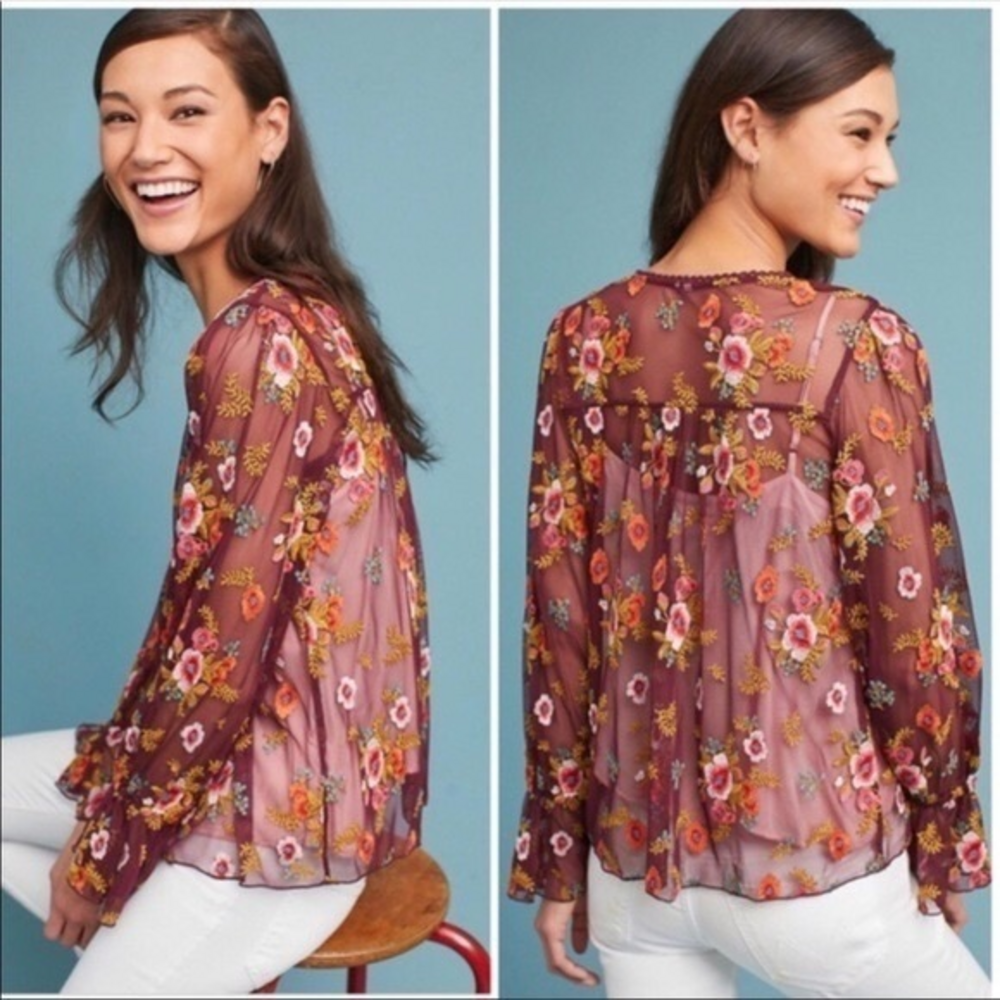 Anthropologie Feather Bone Giralda Blouse